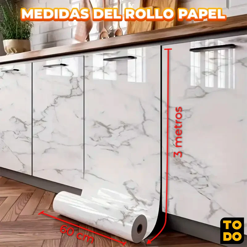 Papel Adhesivo Tipo Marmol (Para mesones, comedores y paredes)