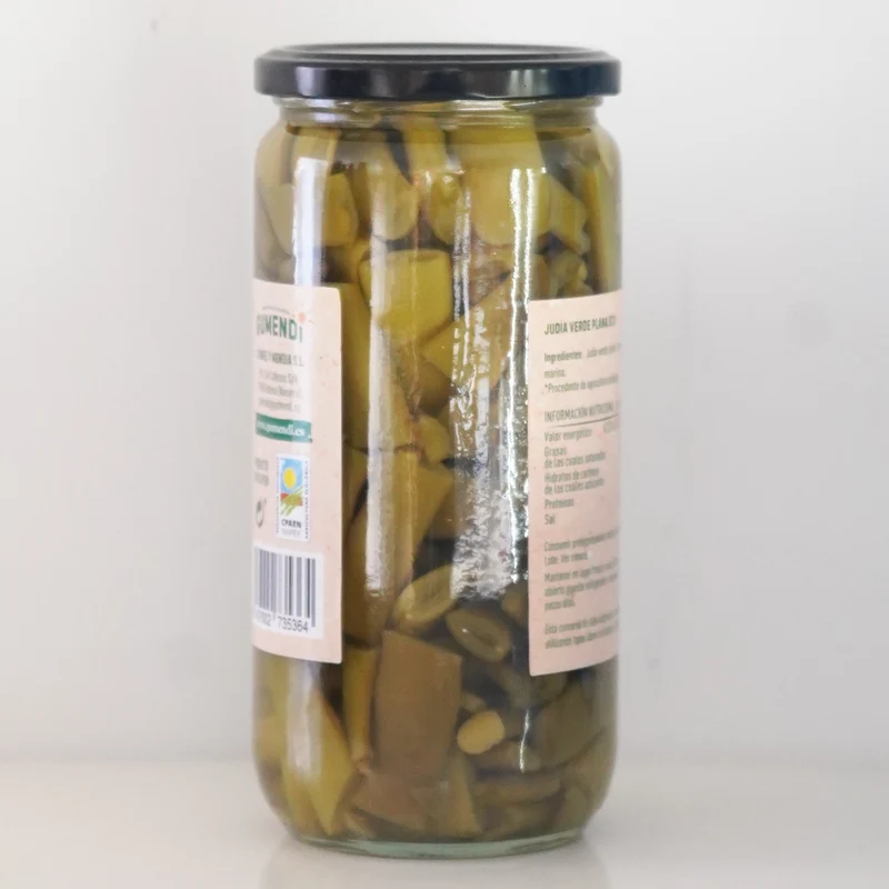 Judías verdes planas ecológicas cocidas - tarro 660g