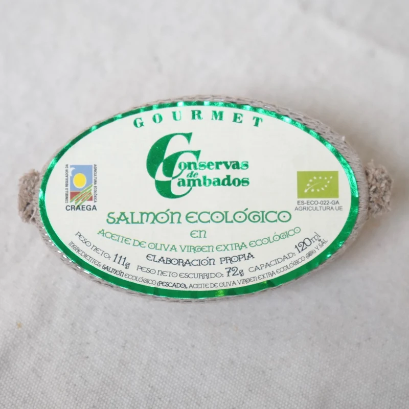 Salmón en aceite de oliva virgen extra ecológico - 110g