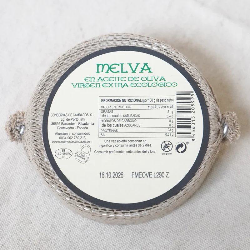 Melva Canutera en aceite de oliva virgen extra ecológico - 111g