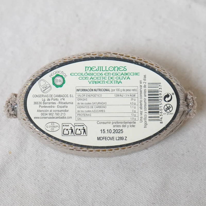 Mejillón de la ría en escabeche 8/12 pcs - Lata 110g