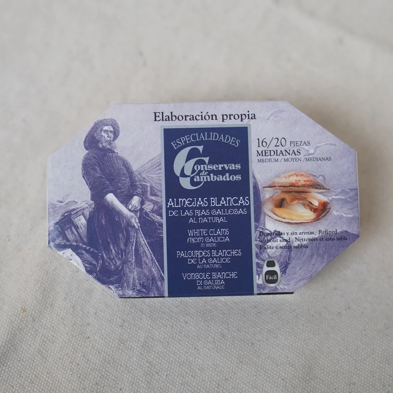 Almejas blancas de la ría al natural 16/20 pcs - Lata 110g