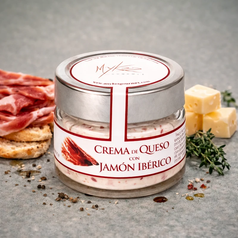 MYKÉS GOURMET | CREMA DE QUESO CON JAMON IBERICO 140gr