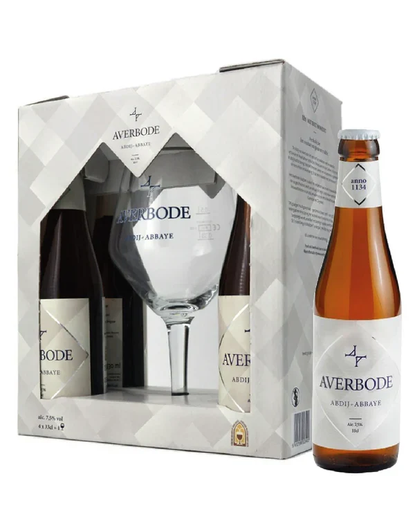 Averbode Gift Pack 4bt 33cl with glass