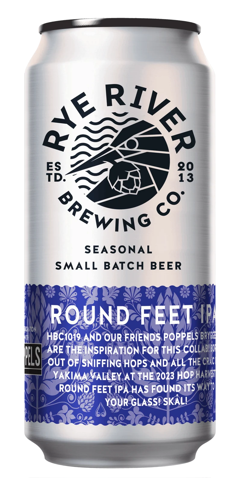 Rye River X Poppels- Round Feet IPA 7% ABV 440ml Can