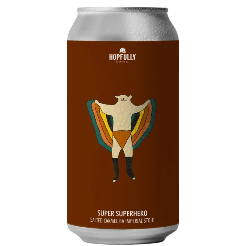 Hopfully Brewing- Super Superhero Salted Caramel Barrel-Aged Imperial Stout 10.7% ABV 440ml Can