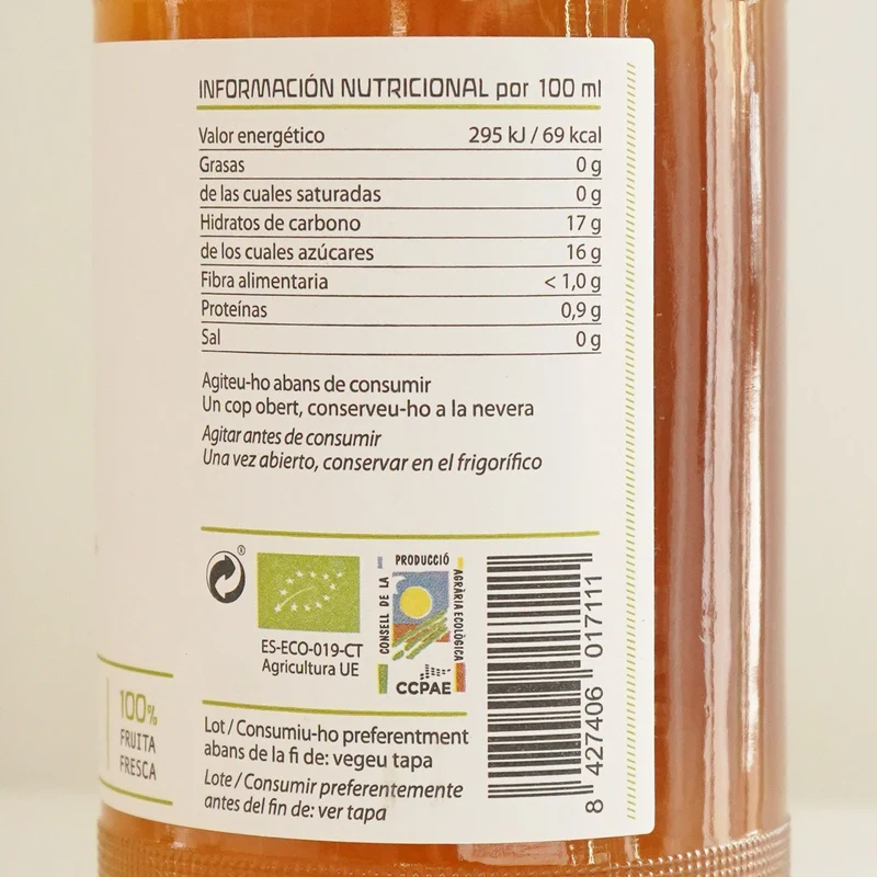Zumo de uva ecológico