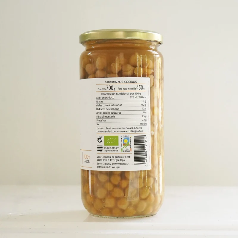 Garbanzo cocido ecológico