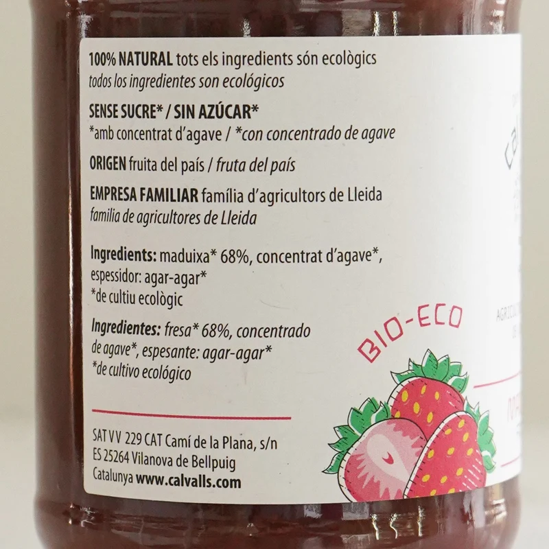 Mermelada de fresa ecológica Call Valls - 375g