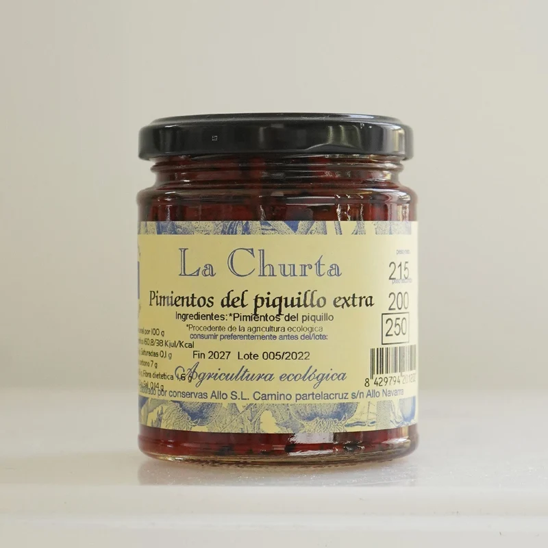 Pimientos del piquillo extra en conserva ecológicos - tarro 250g