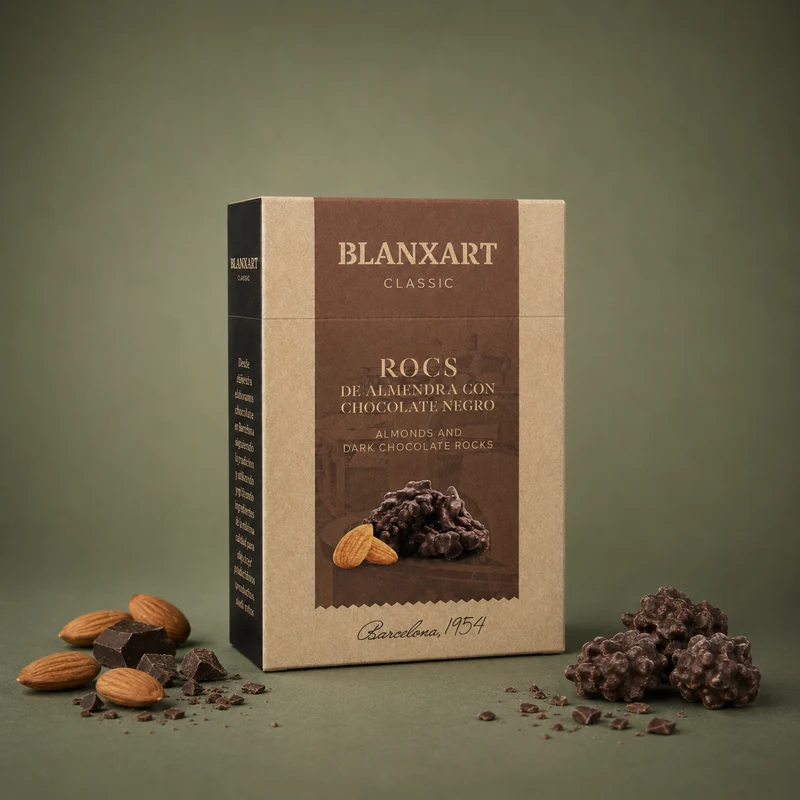 BLANXART | ROCS DE ALMENDRA CON CHOCOLATE NEGRO 100gr