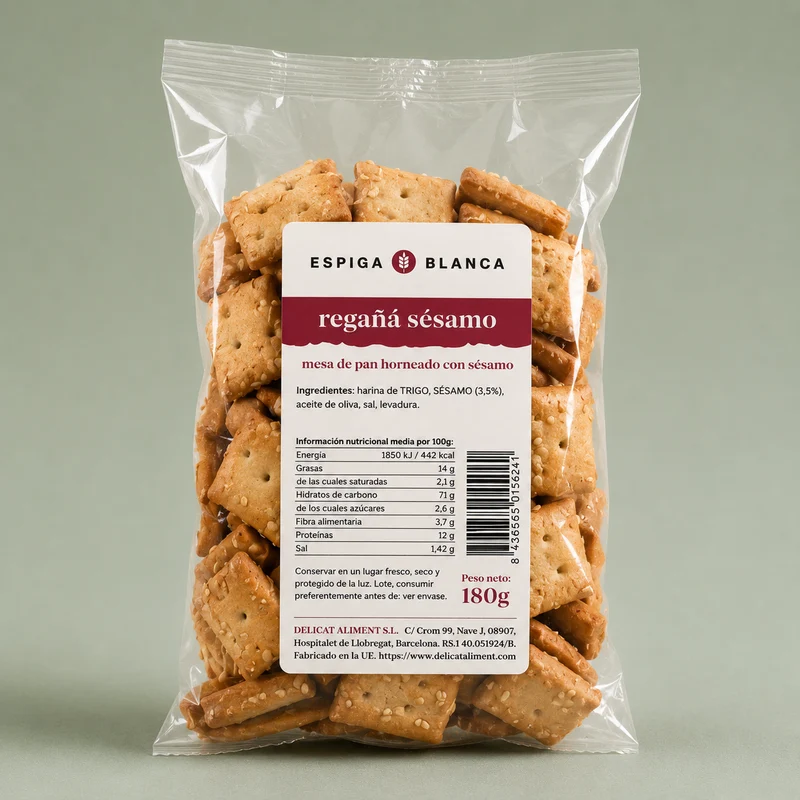 ESPIGA BLANCA | REGAÑA MINI CRACKER SESAMO 180gr