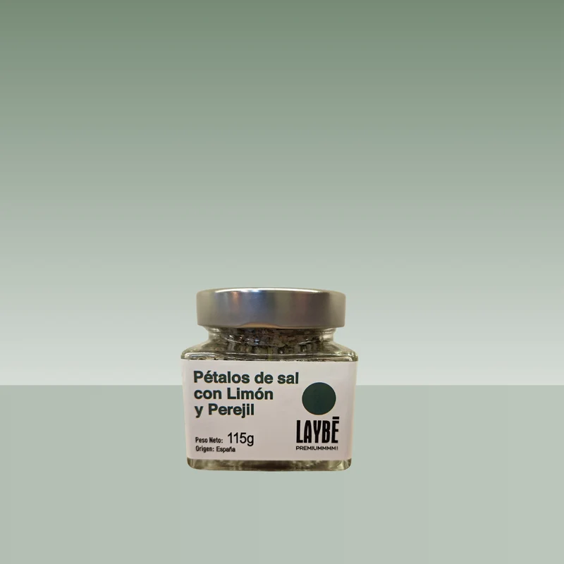 LAYBÉ | TARRO CRISTAL PÉTALOS DE SAL CON LIMON Y PEREJIL 115gr