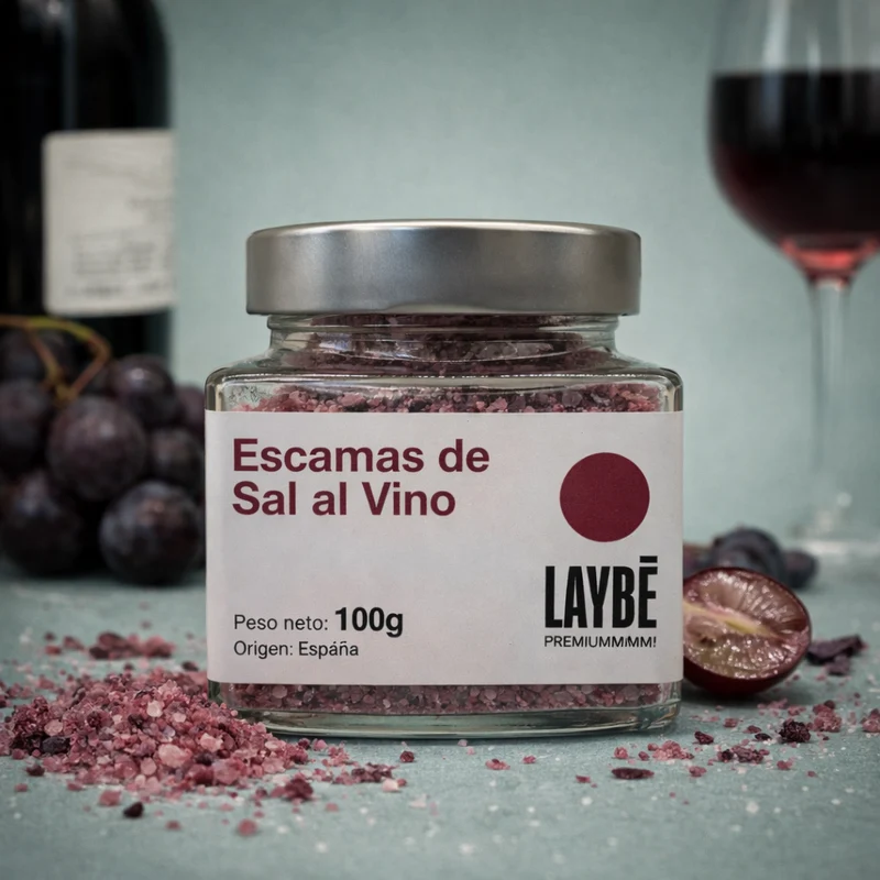 LAYBÉ | TARRO CRISTAL ESCAMAS DE SAL AL VINO 100gr