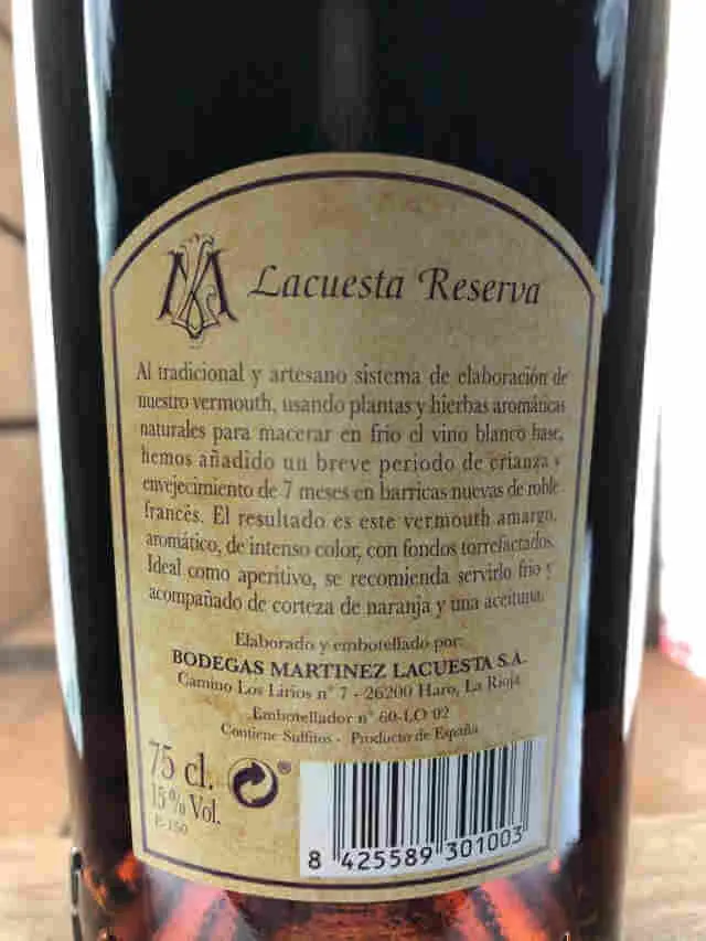 Vermut Lacuesta reserva