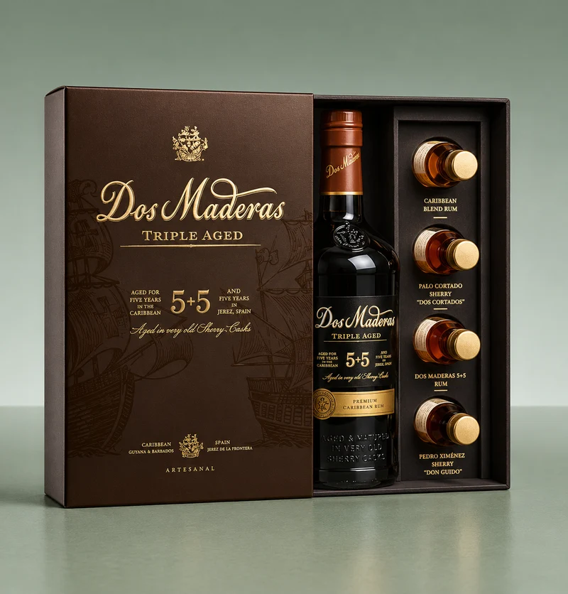 DOS MADERAS | 5+5 ESTUCHE DOUBLE AGED RUM CATA 70cl