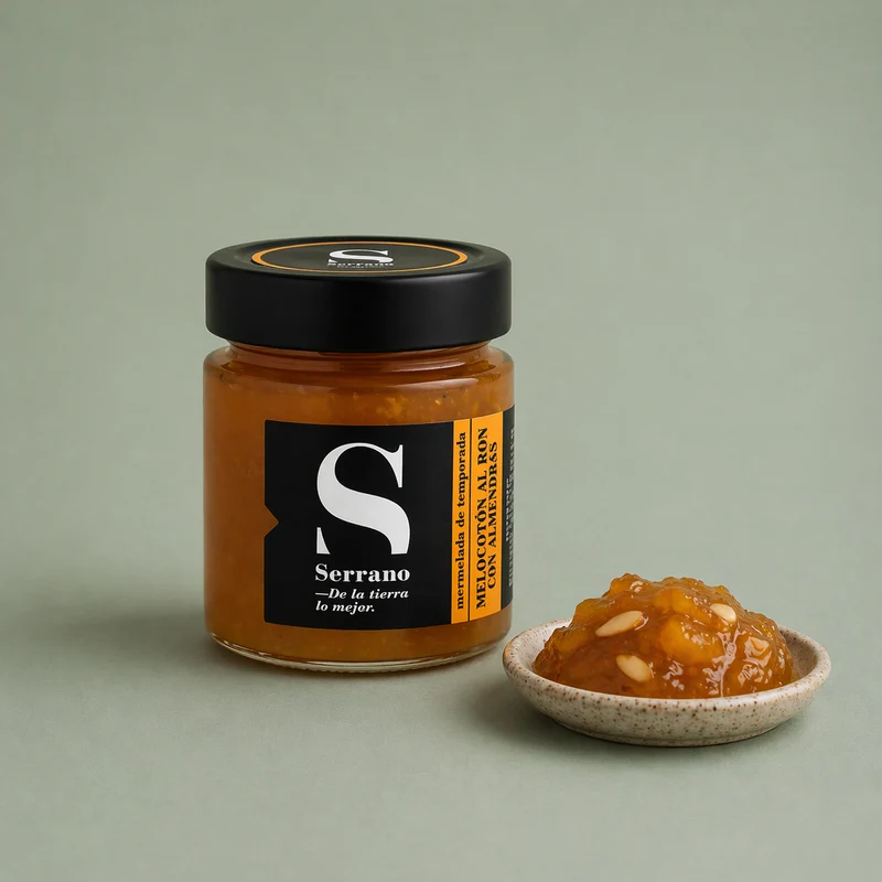 SERRANO | MERMELADA DE MELOCOTÓN AL RON CON ALMENDRAS 175gr