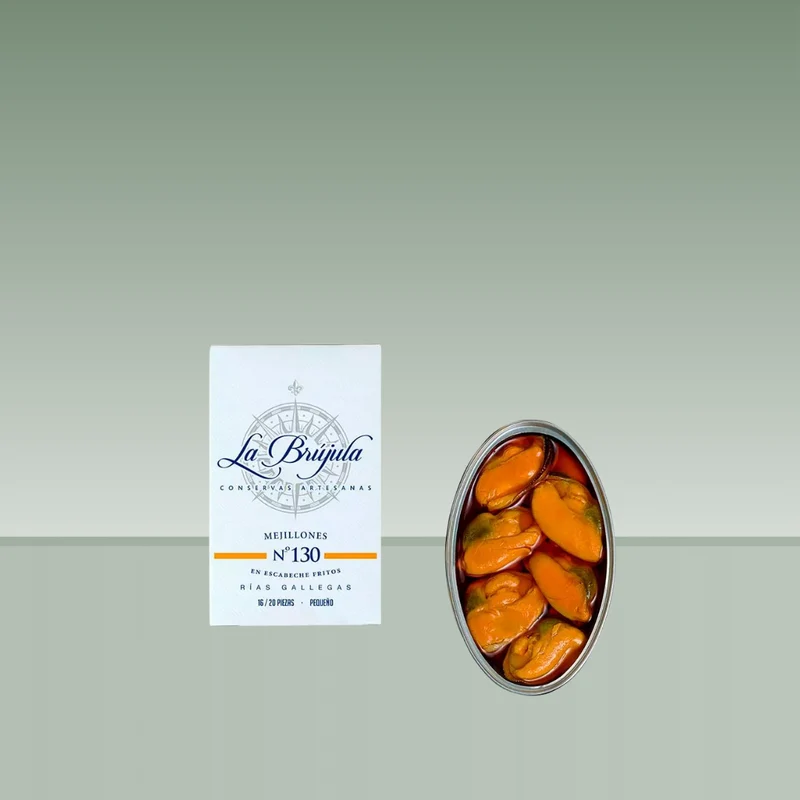 LA BRÚJULA | MEJILLONES EN ESCABECHE FRITOS 16/20 PIEZAS Nº 130 110gr