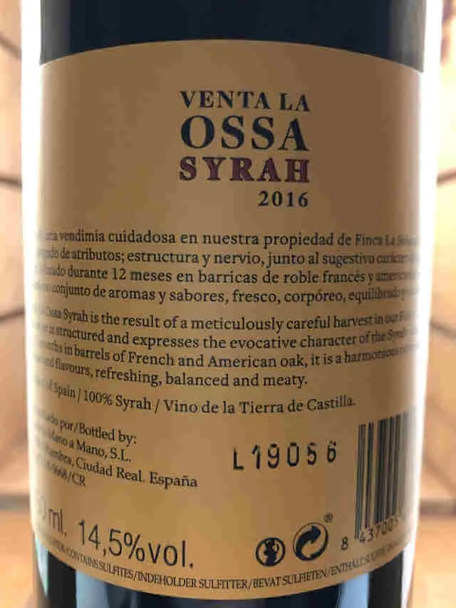 Venta la Ossa Syrah