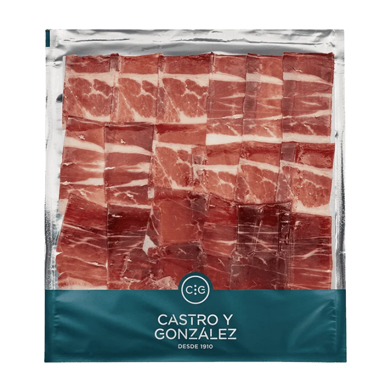 Paleta de Bellota Ibérica 75% raza Ibérica loncheada a mano de Castro y González, sobres de 50 g