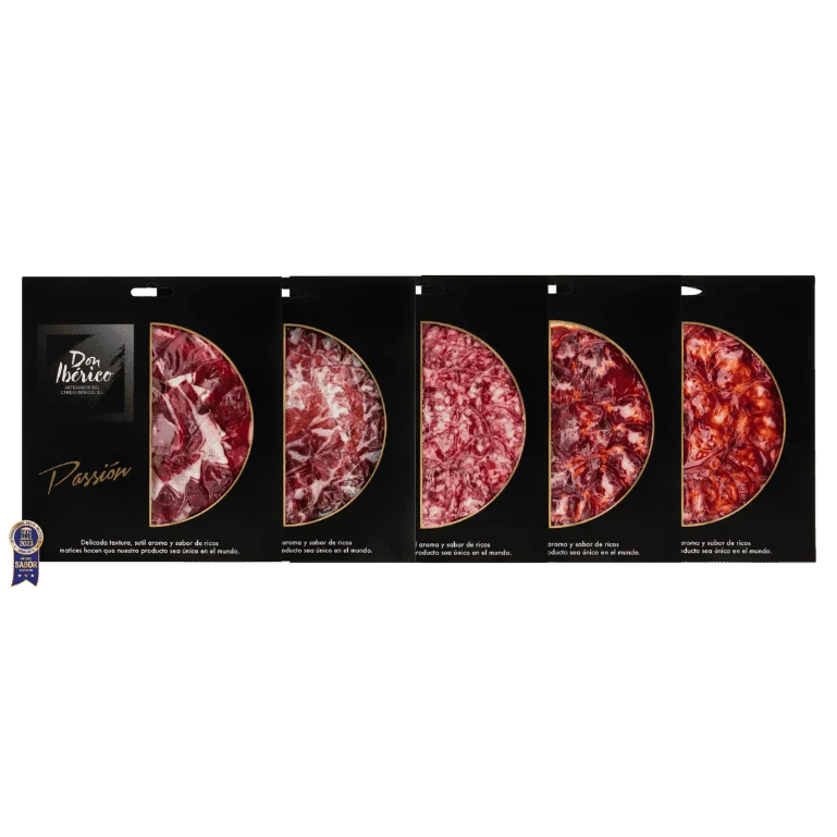 Surtido de Bellota 100% Ibérico loncheado de Don Ibérico, 5 sobres variados de 80 g