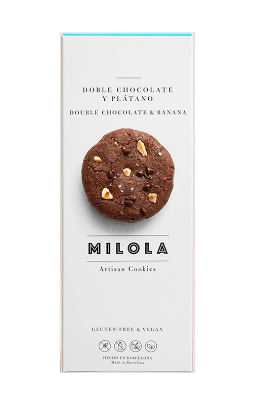 Galletas artesanas doble chocolate y plátano Milola 160g
