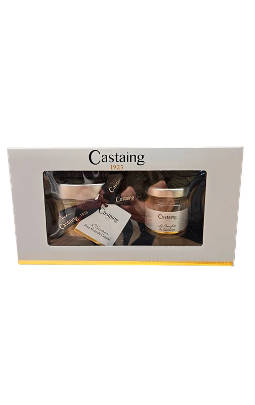 Cofre bloc Foie Gras de Pato 80g + Chutney 110g Castaing