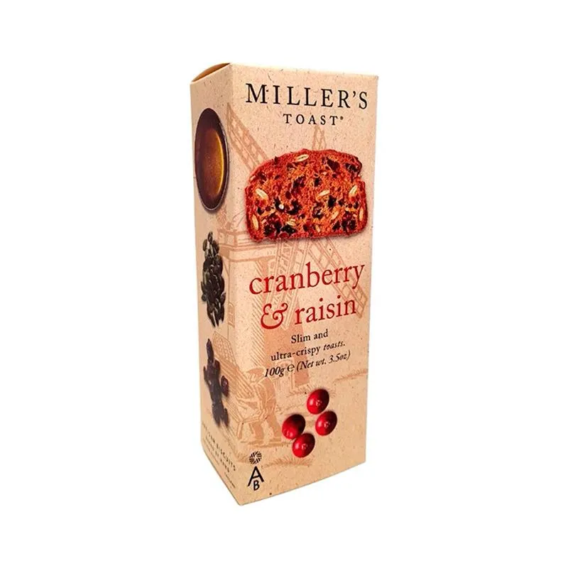 Tostadas Miller's con arándanos y pasas 100g