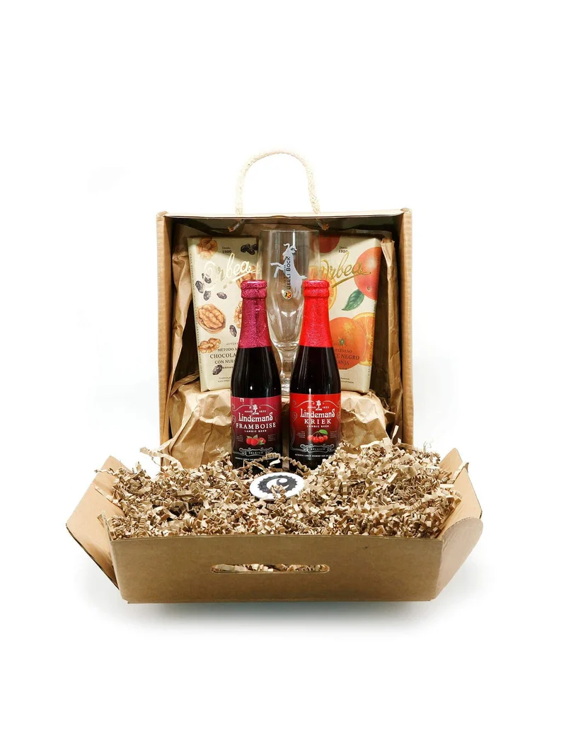 Belgian fruit beer and chocolate, pack gourmet cerveza y dulce