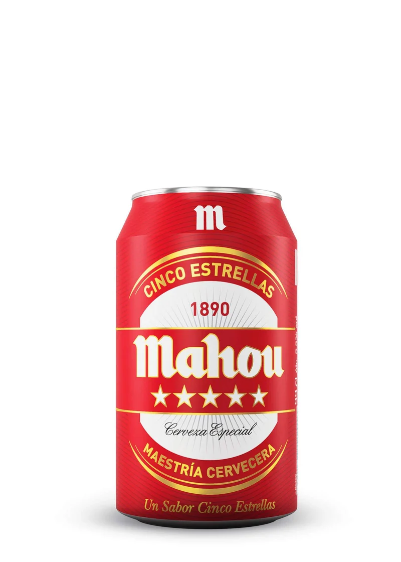 Mahou 5 Estrellas, lata 33 cl.