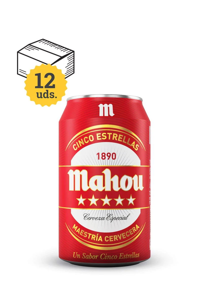 Mahou 5 Estrellas, lata 33 cl.