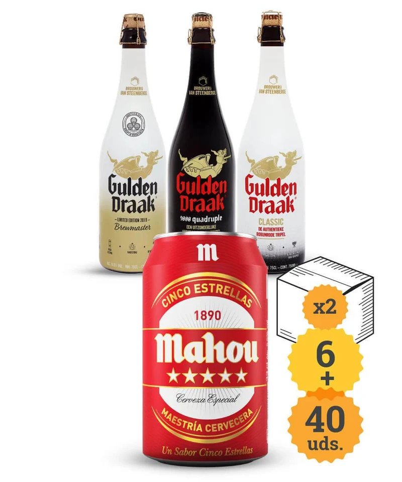 Mahou 5 Estrellas + Dragón de Oro Belga