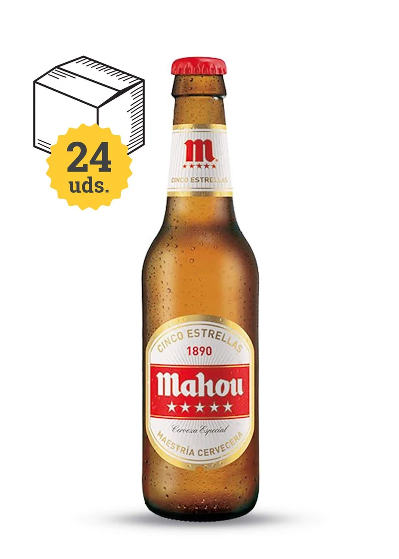 Mahou 5 Estrellas, botella 33 cl. 33 cl