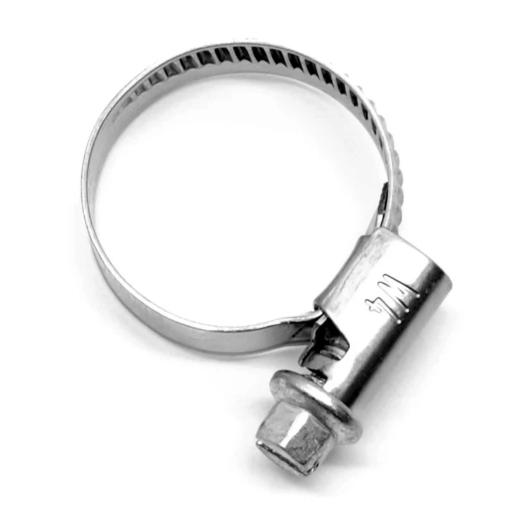Stainless steel smooth-band worm-drive hose clamp, 5/8" to 1-1/16" clamp diameter range