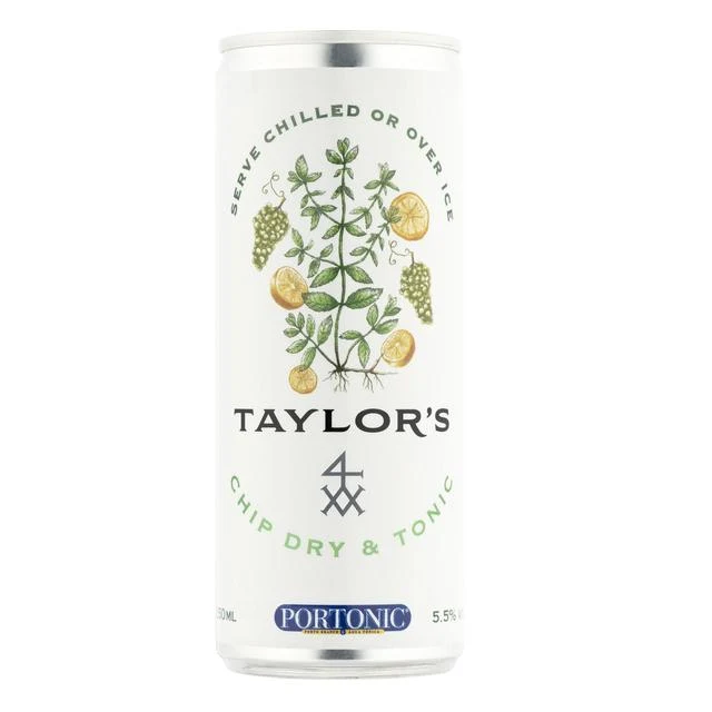 Taylor's Port Chip Dry White Port &Tonic 5.5% ABV 250ml Can