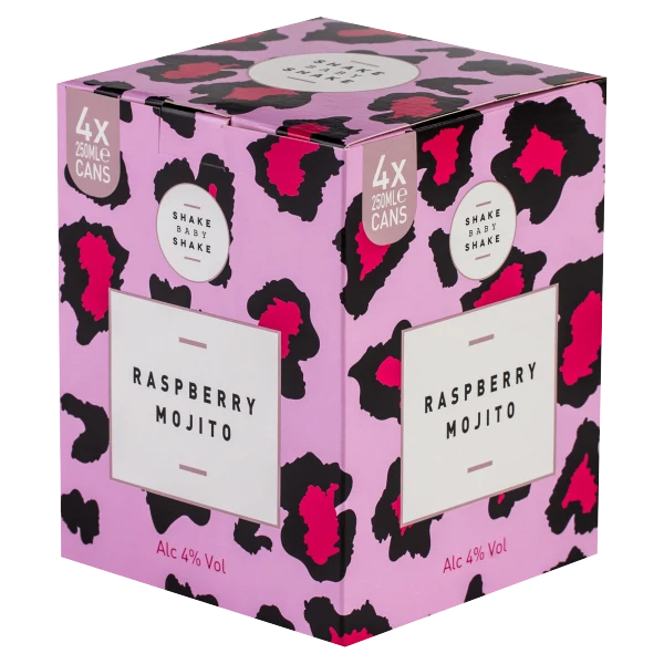 Shake Baby Shake - Raspberry Mojito 4% ABV 4x 250ml Cans