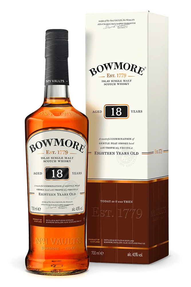 Bowmore Islay Single Malt Aged 18 Years Scotch Whiskey -750 ml
