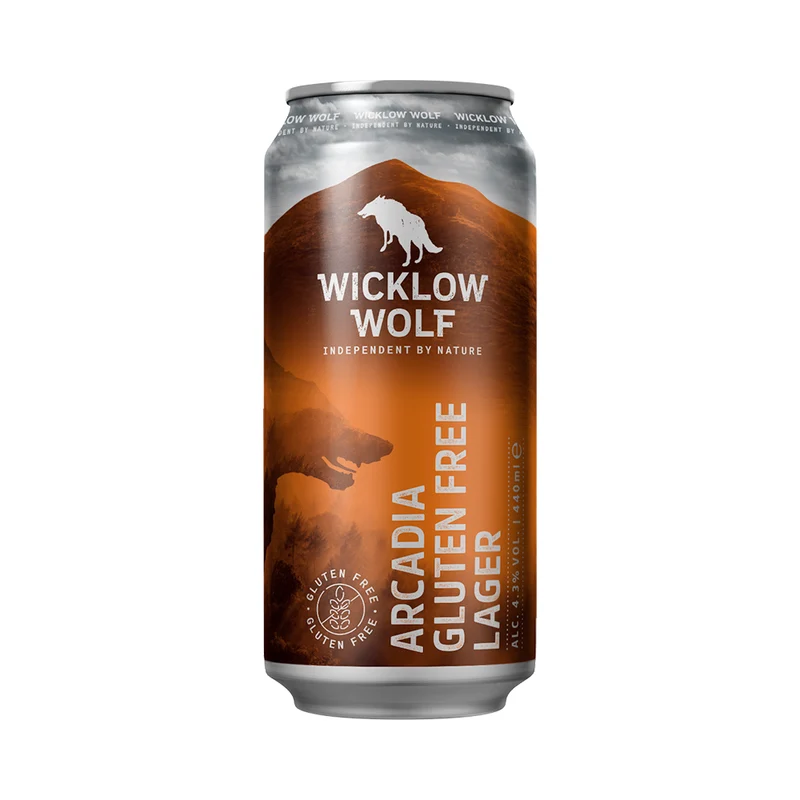 Wicklow Wolf Arcadia Gluten Free Lager 4.3% ABV 440ml can