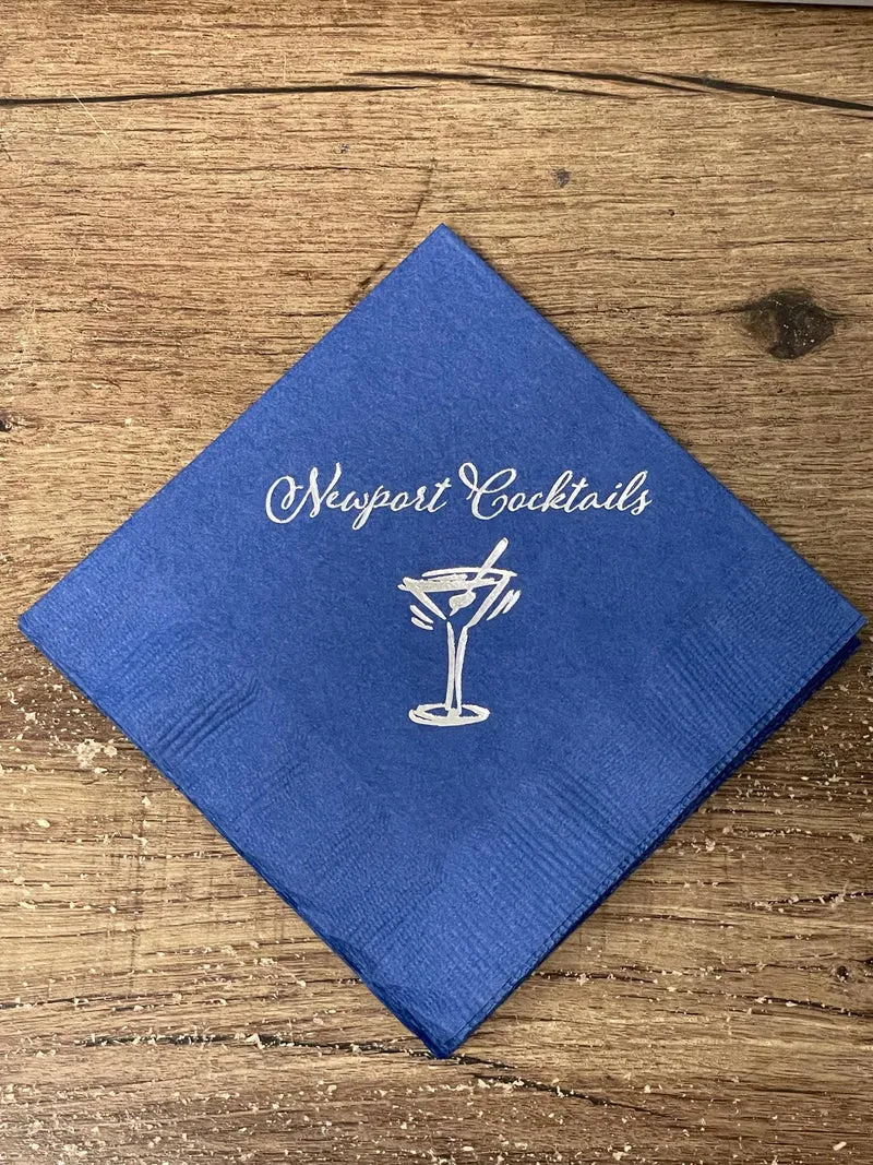 Misc Point Napkins- Newport Cocktails w/Martini Glass