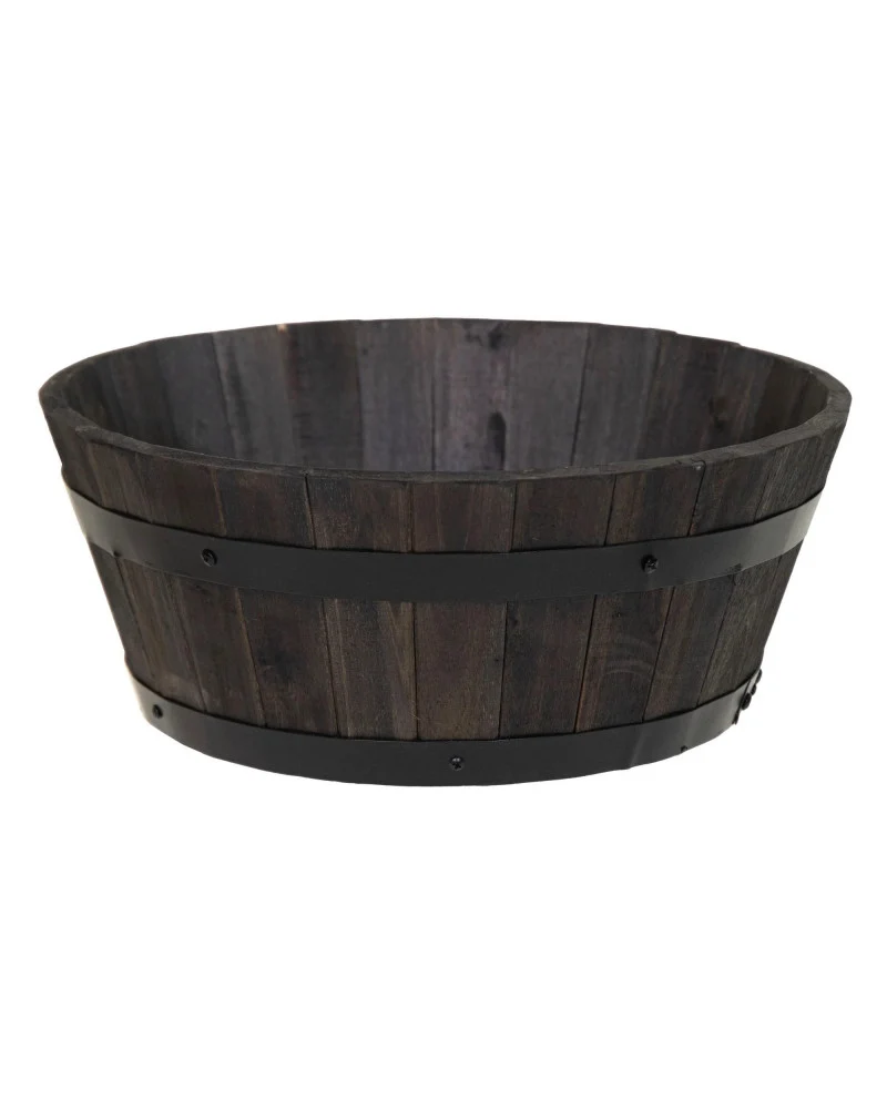 BARRIL ACACIA NEGRO D40X16 CM