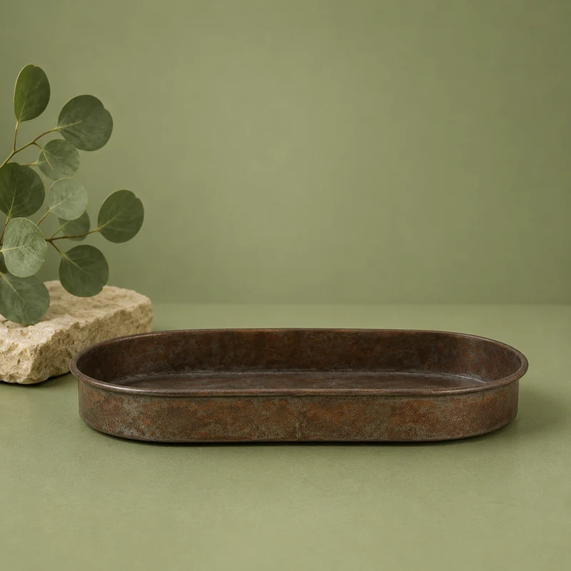 BANEJA METAL COBRE 37x21.5x4cm