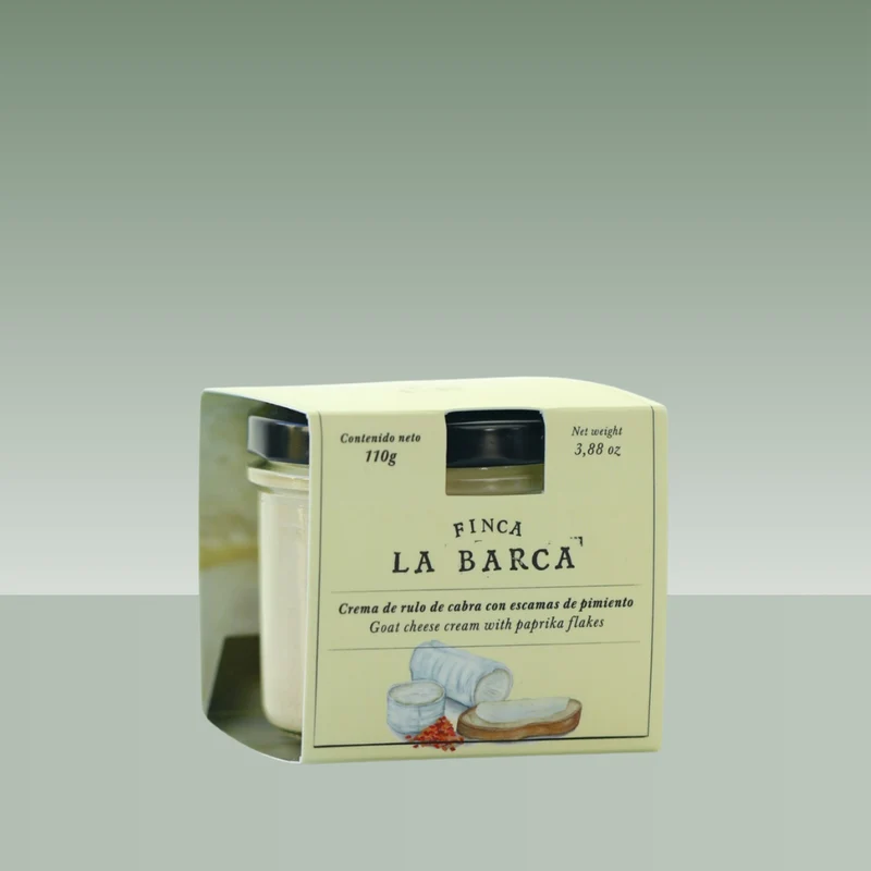 FINCA LA BARCA | CREMA DE RULO DE CABRA CON ESCAMAS DE PIMIENTO 110G