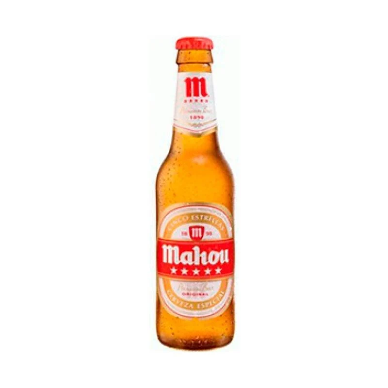 Cerveza Mahou 5 Estrellas Pack 24 Botella 33cl.