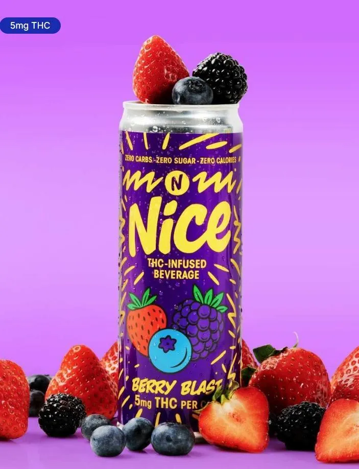 THC RI Nice Beverage Co. 4pk Berry Blast 5mg