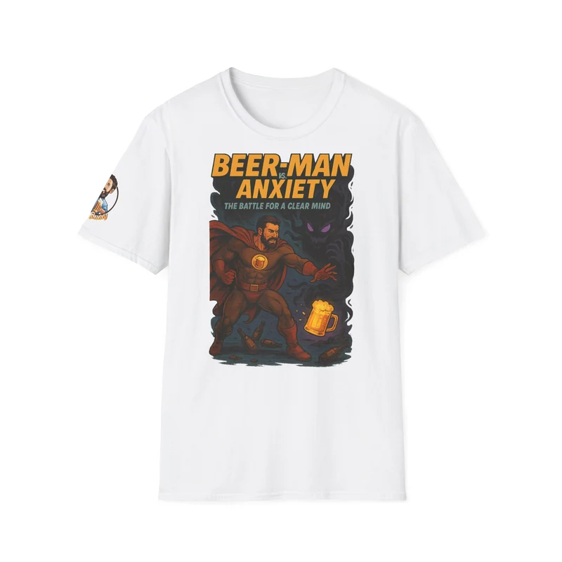 Unisex Soft-style T-Shirt - Beer-Man vs. Anxiety