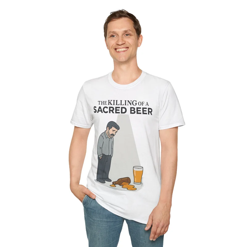 Unisex soft-style T-Shirt - 'The Killing of a Sacred Beer'