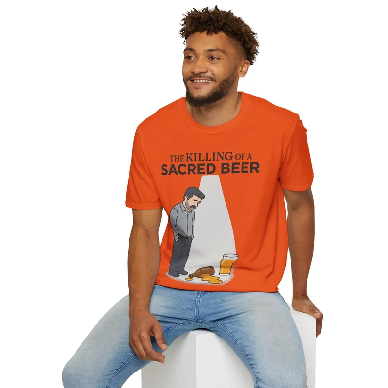 Unisex soft-style T-Shirt - 'The Killing of a Sacred Beer'