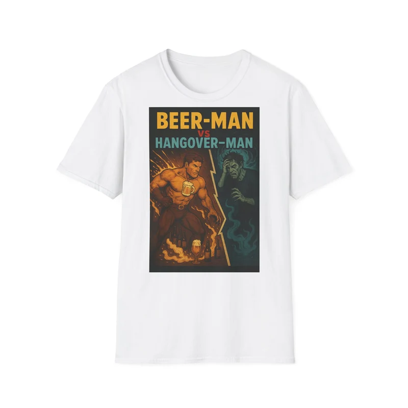 Unisex Softstyle T-Shirt - Beer-Man vs Hang-Over Man