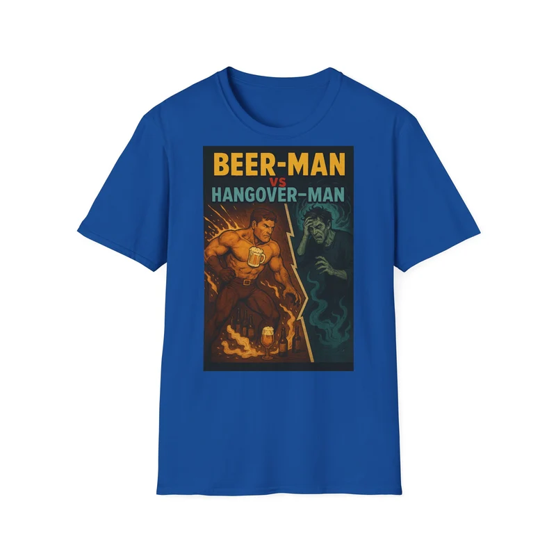 Unisex Softstyle T-Shirt - Beer-Man vs Hang-Over Man