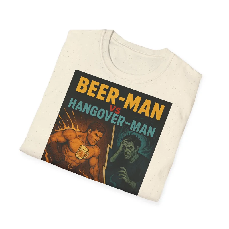 Unisex Softstyle T-Shirt - Beer-Man vs Hang-Over Man